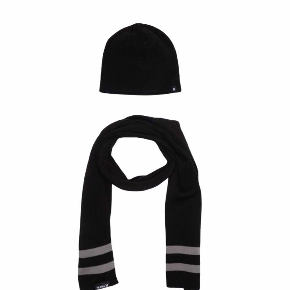 Hurley Beanie and Scarf Set - Black